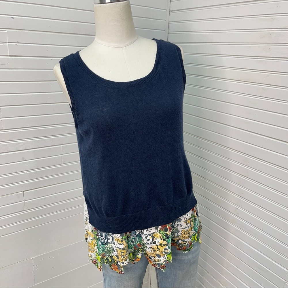 !FINAL CHANCE!  Anthropologie Moth Sweater Tank with Crochet Lace Hemline